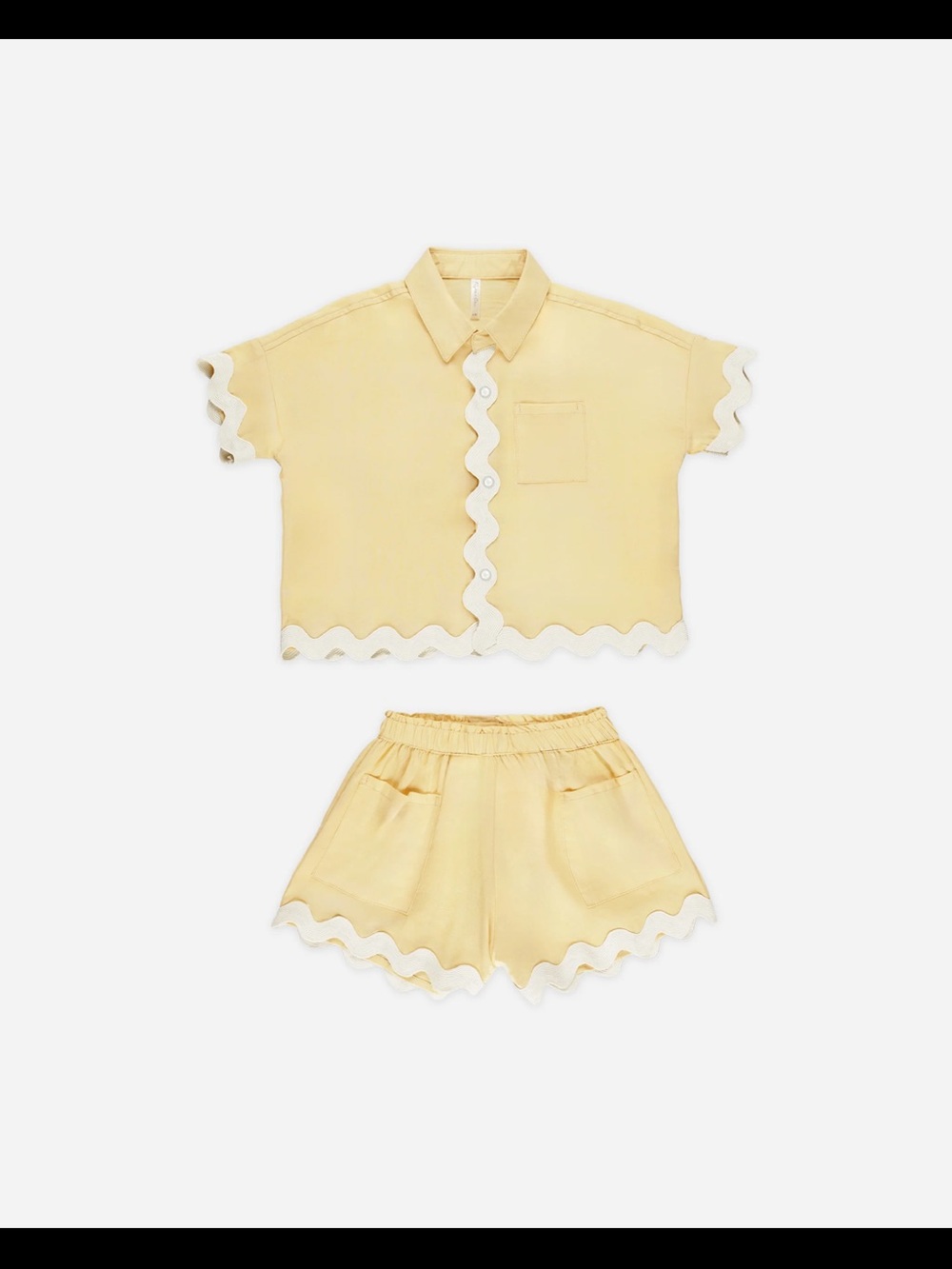 Rylee + Cru Pale Yellow linen set size 8/9